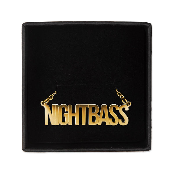 Night Bass Nameplate Necklace (Gold)